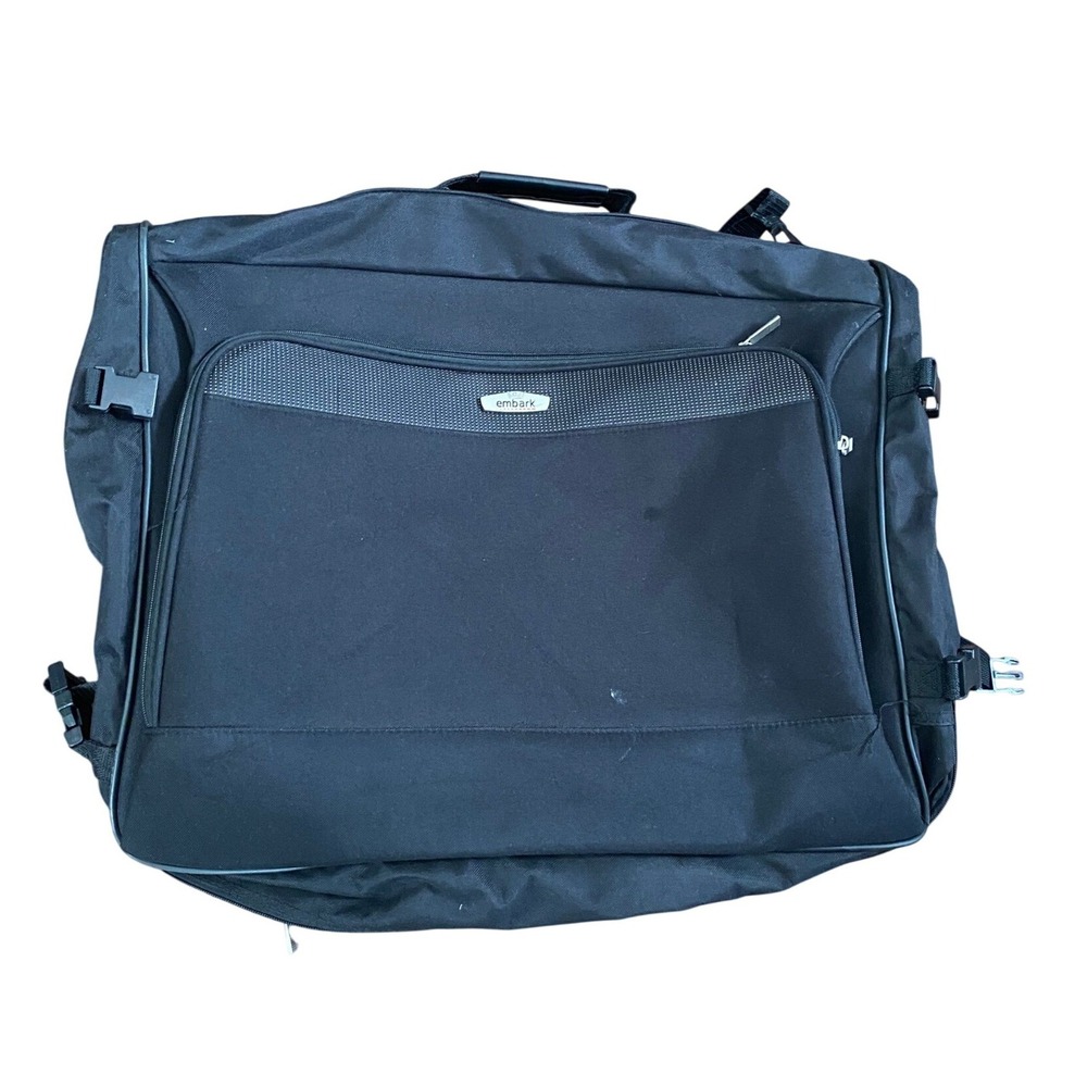 Embark Garment Bag Unisex Large Black Good Folding Suit Travel Carrier Strap